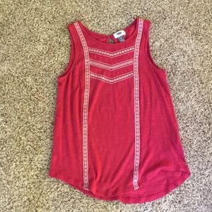 Pink sleeveless blouse
